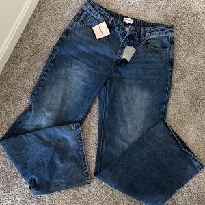 superdown Idalia Dark Blue Wide Leg Jeans